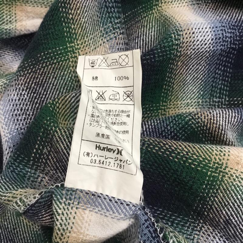 ハーレー Hurley シャツ、ブラウス 長袖 チェック S チェック 白 / ホワイト / X ベージュ / ベージュ / X 緑 / グリーン / X 紺 / ネイビー /  メンズ USED 古着 中古 10046007