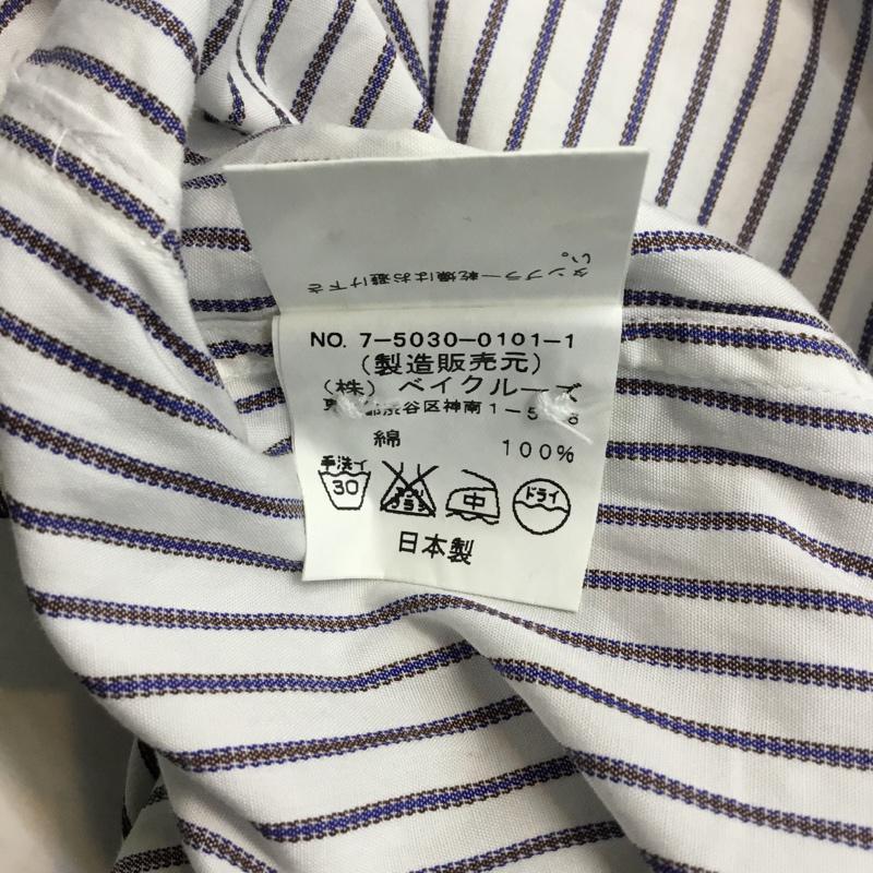 エディフィス EDIFICE シャツ、ブラウス 長袖 ストライプ 38 ストライプ 白 / ホワイト / X 青 / ブルー / X 茶 / ブラウン /  メンズ USED 古着 中古 10046014