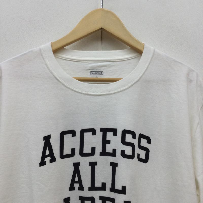 タンタン TANG TANG Tシャツ 半袖 STAFF TEE L ロゴ、文字 白 / ホワイト /  メンズ USED 古着 中古 10046077