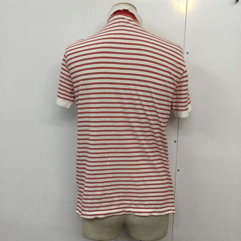 トゥモローランド TOMORROWLAND ポロシャツ 半袖 ボーダー M ボーダー柄 白 / ホワイト / X 赤 / レッド /  メンズ USED 古着 中古 10046130