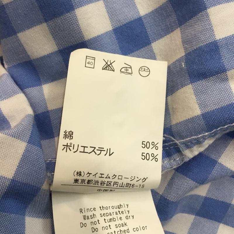 リズムオブライフユナイテッドアローズ RHYTHMOFLIFEUNITEDARROWS シャツ、ブラウス 半袖 エプロン・チェック ボタンダウン M チェック 水色 / ライトブルー / X 白 / ホワイト /  メンズ USED 古着 中古 10046304