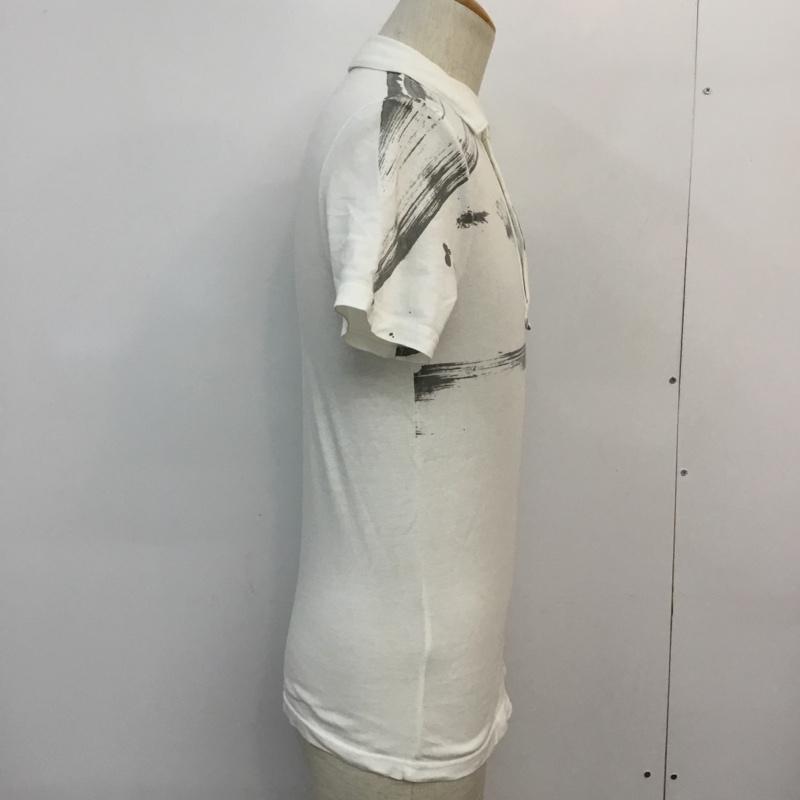 アルマーニエクスチェンジ A/X ARMANIEXCHANGE ポロシャツ 半袖 ペイント コットン XS プリント 白 / ホワイト /  メンズ USED 古着 中古 10046306