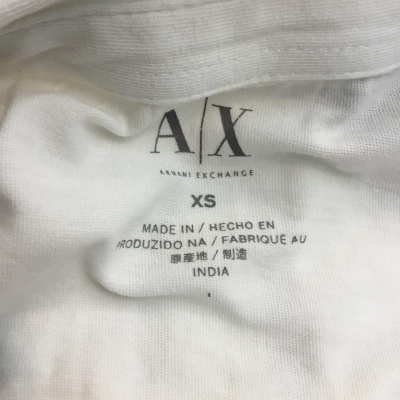 アルマーニエクスチェンジ A/X ARMANIEXCHANGE ポロシャツ 半袖 ペイント コットン XS プリント 白 / ホワイト /  メンズ USED 古着 中古 10046306