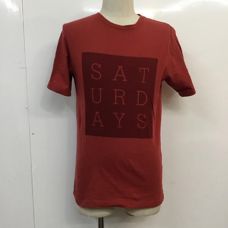 サタデーズサーフニューヨークシティー SATURDAYS SURF NYC Tシャツ 半袖 プリントＴシャツ S 無地 X プリント 赤 / レッド /  メンズ USED 古着 中古 10046455