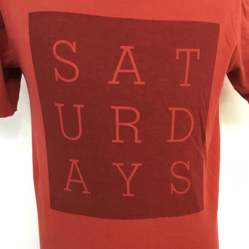サタデーズサーフニューヨークシティー SATURDAYS SURF NYC Tシャツ 半袖 プリントＴシャツ S 無地 X プリント 赤 / レッド /  メンズ USED 古着 中古 10046455