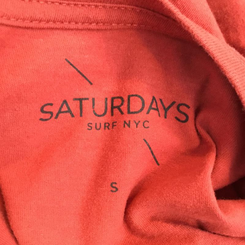 サタデーズサーフニューヨークシティー SATURDAYS SURF NYC Tシャツ 半袖 プリントＴシャツ S 無地 X プリント 赤 / レッド /  メンズ USED 古着 中古 10046455