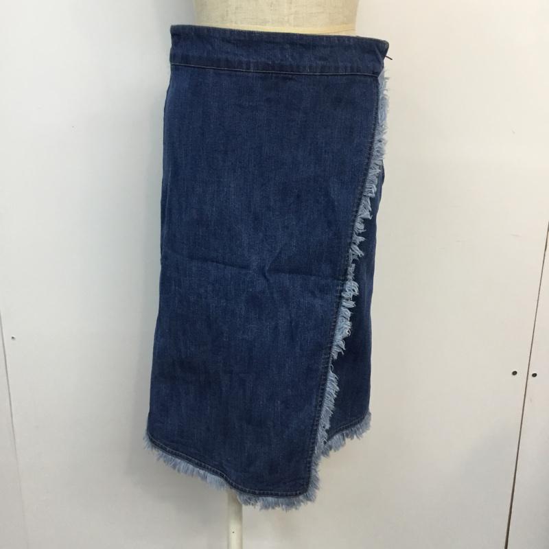 ローズバッド ROSE BUD スカート ひざ丈スカート デニムスカート FREE 無地 インディゴ / インディゴ /  レディース USED 古着 中古 10046485