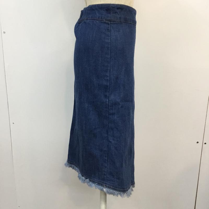 ローズバッド ROSE BUD スカート ひざ丈スカート デニムスカート FREE 無地 インディゴ / インディゴ /  レディース USED 古着 中古 10046485