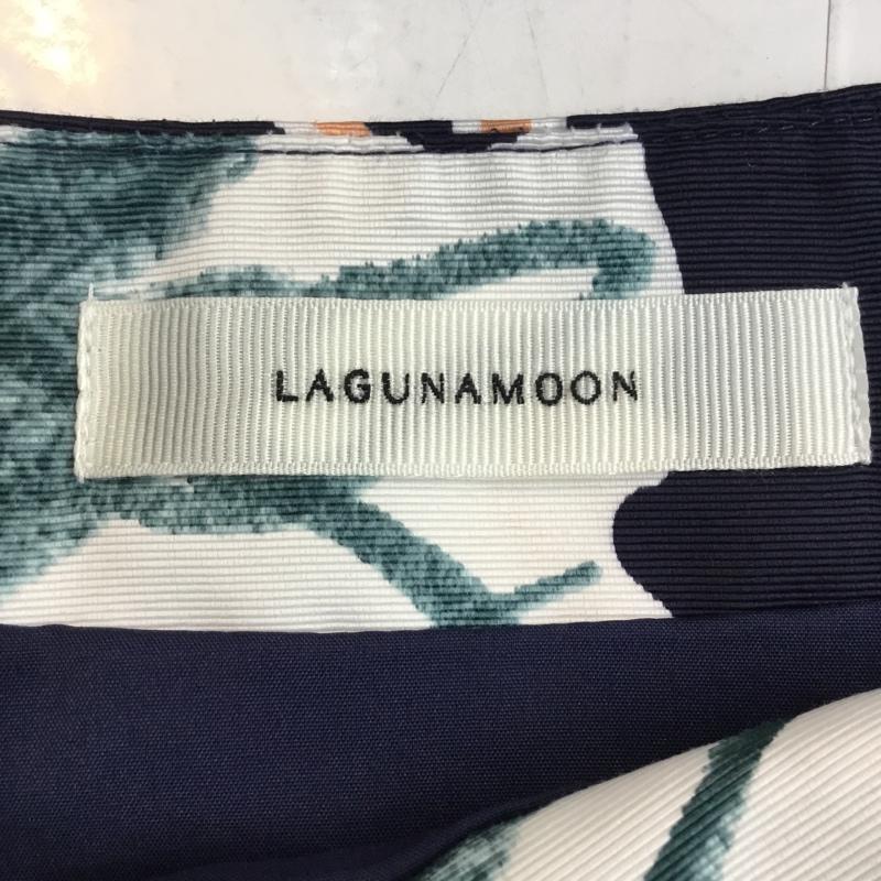 ラグナムーン LAGUNAMOON スカート ミニスカート フレアスカート S 総柄 紺 / ネイビー /  レディース USED 古着 中古 10046489