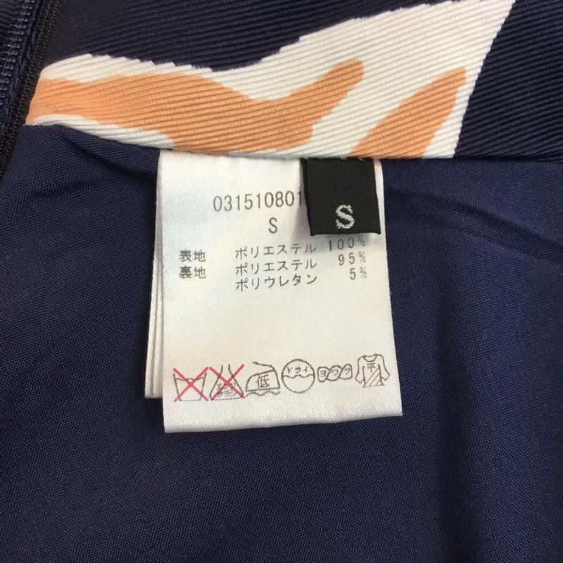 ラグナムーン LAGUNAMOON スカート ミニスカート フレアスカート S 総柄 紺 / ネイビー /  レディース USED 古着 中古 10046489