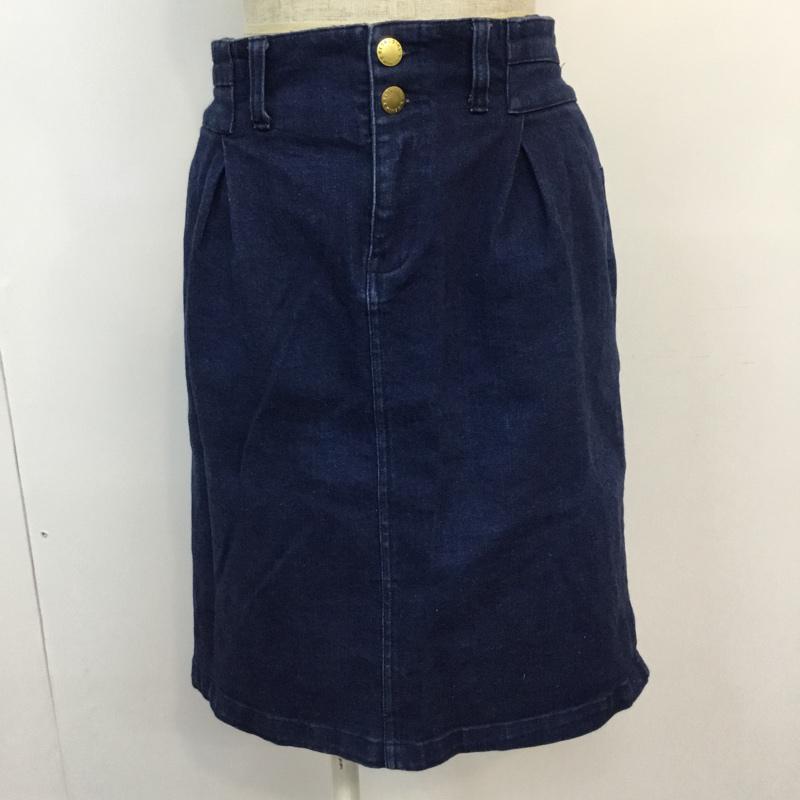 レトロガール RETRO GIRL スカート ひざ丈スカート デニムスカート M 無地 インディゴ / インディゴ /  レディース USED 古着 中古 10046502