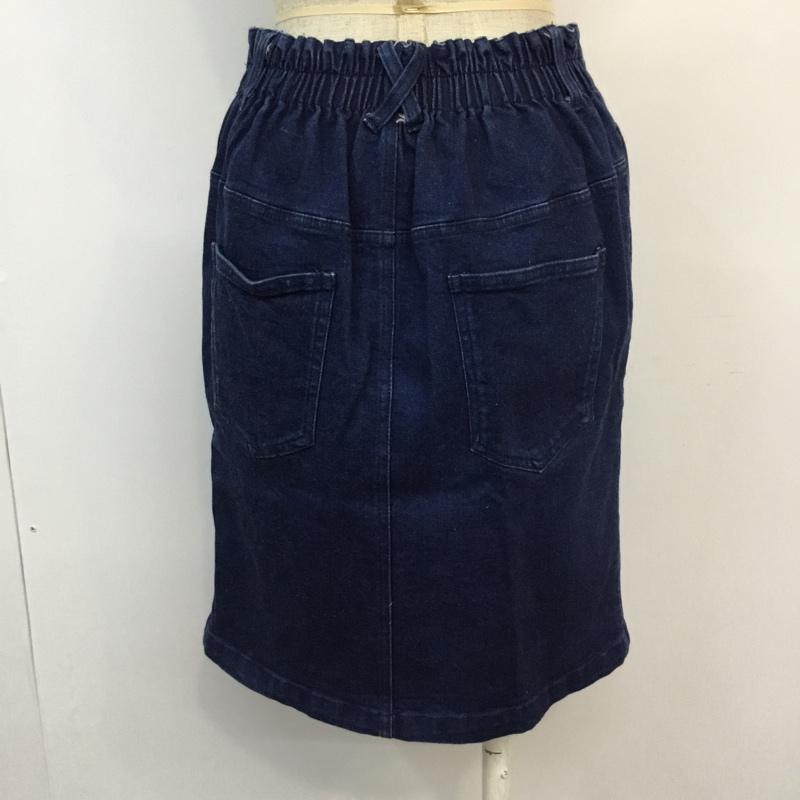 レトロガール RETRO GIRL スカート ひざ丈スカート デニムスカート M 無地 インディゴ / インディゴ /  レディース USED 古着 中古 10046502