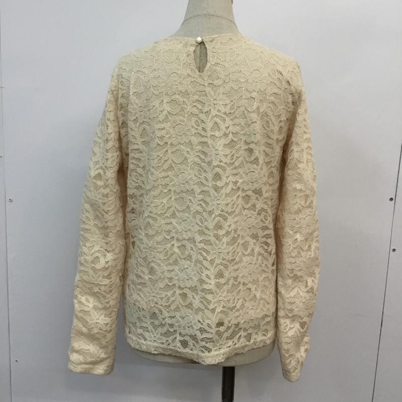インデックス index カットソー 長袖 M レース柄 アイボリー / アイボリー /  レディース USED 古着 中古 10046511
