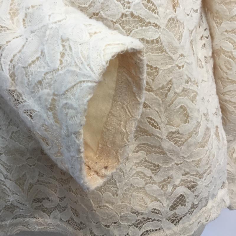 インデックス index カットソー 長袖 M レース柄 アイボリー / アイボリー /  レディース USED 古着 中古 10046511