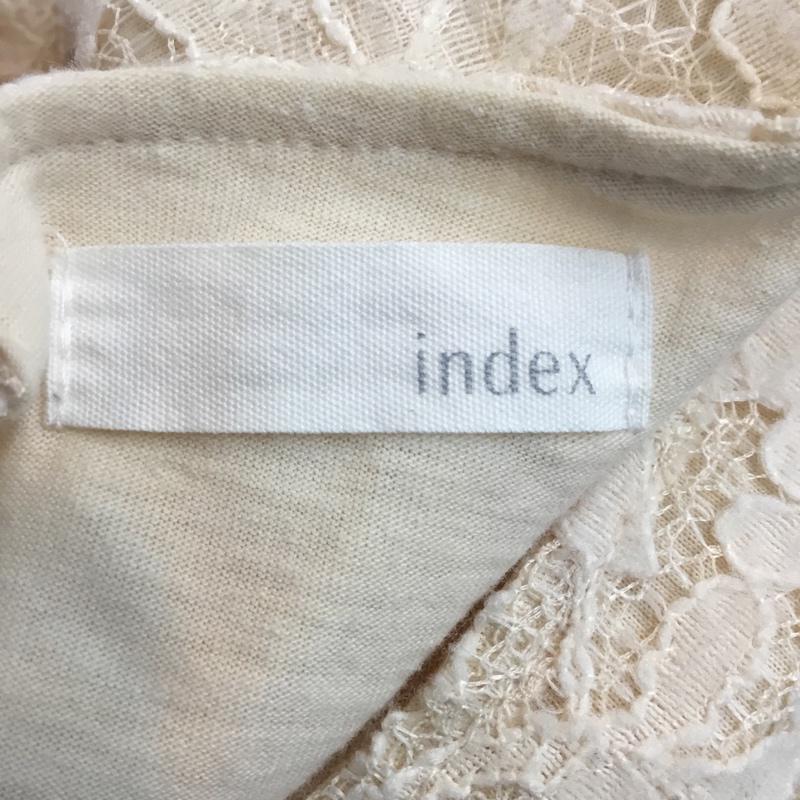 インデックス index カットソー 長袖 M レース柄 アイボリー / アイボリー /  レディース USED 古着 中古 10046511