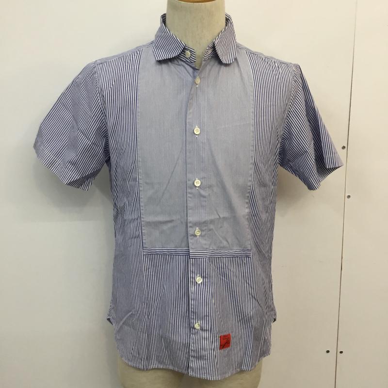 ディコ テーラード DICO TAILORED シャツ、ブラウス 半袖 ストライプ 半袖シャツ 44 ストライプ 水色 / ライトブルー /  メンズ USED 古着 中古 10046677