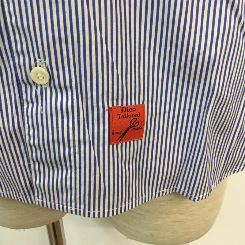 ディコ テーラード DICO TAILORED シャツ、ブラウス 半袖 ストライプ 半袖シャツ 44 ストライプ 水色 / ライトブルー /  メンズ USED 古着 中古 10046677