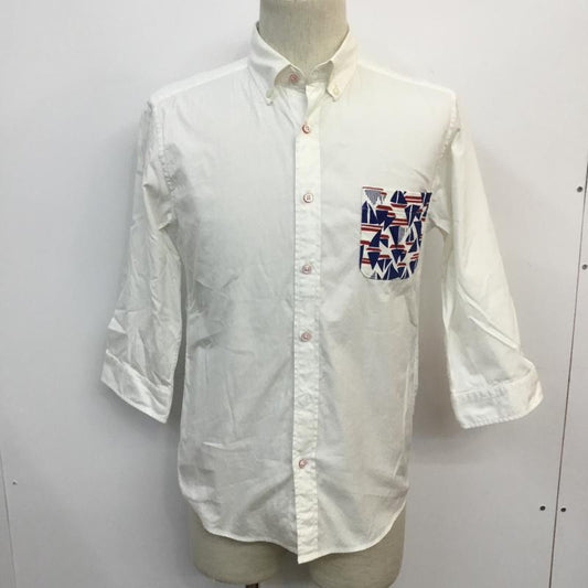 グリーンレーベルリラクシング green label relaxing シャツ、ブラウス 七分袖 ボタンダウンシャツ S 無地 白 / ホワイト /  メンズ USED 古着 中古 10046801