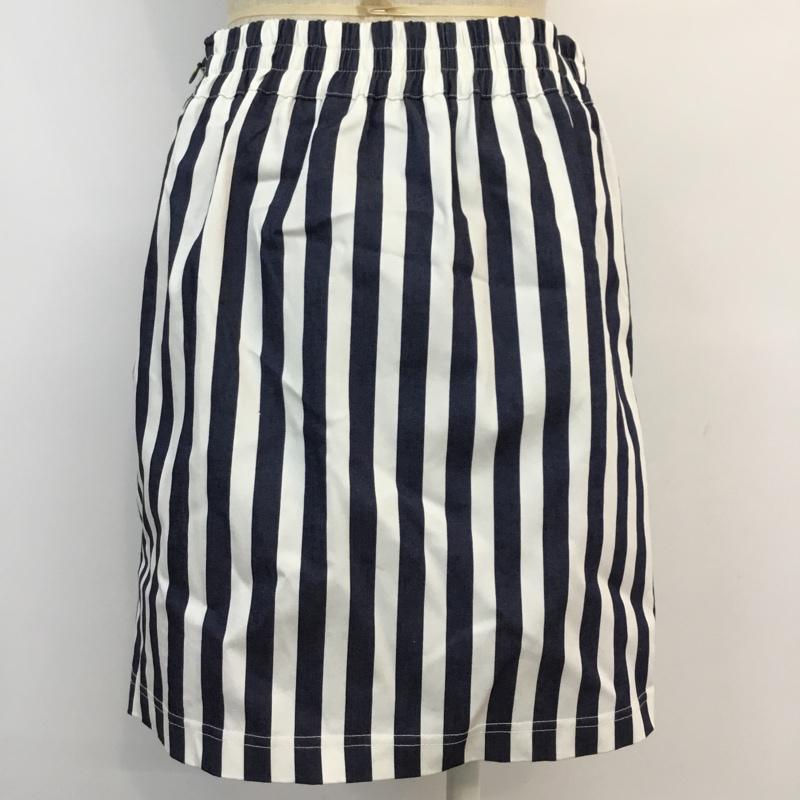 ロペピクニック ROPE' PICNIC スカート ひざ丈スカート 38 ストライプ 白 / ホワイト / X 紺 / ネイビー /  レディース USED 古着 中古 10047027