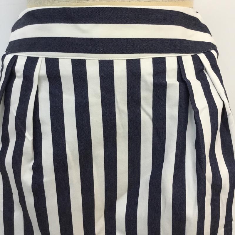 ロペピクニック ROPE' PICNIC スカート ひざ丈スカート 38 ストライプ 白 / ホワイト / X 紺 / ネイビー /  レディース USED 古着 中古 10047027
