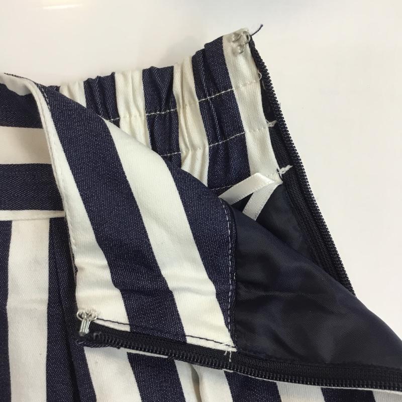 ロペピクニック ROPE' PICNIC スカート ひざ丈スカート 38 ストライプ 白 / ホワイト / X 紺 / ネイビー /  レディース USED 古着 中古 10047027