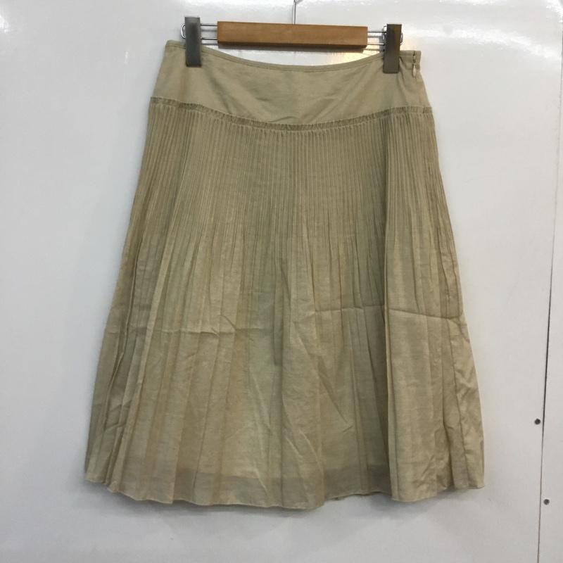 バーバリーロンドン Burberry London スカート ひざ丈スカート プリーツ 38 無地 ベージュ / ベージュ /  レディース USED 古着 中古 10047322