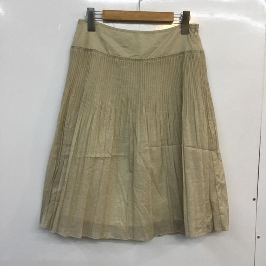 バーバリーロンドン Burberry London スカート ひざ丈スカート プリーツ 38 無地 ベージュ / ベージュ /  レディース USED 古着 中古 10047322