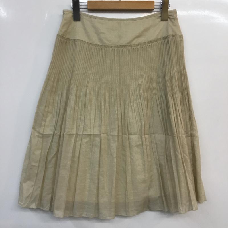 バーバリーロンドン Burberry London スカート ひざ丈スカート プリーツ 38 無地 ベージュ / ベージュ /  レディース USED 古着 中古 10047322