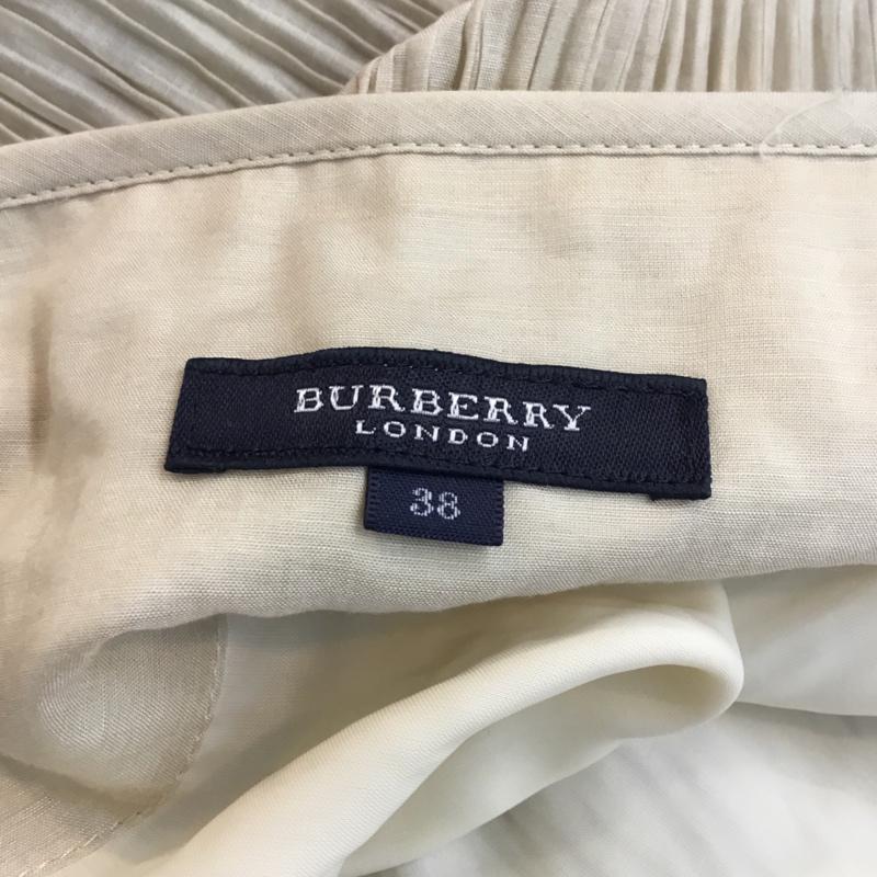 バーバリーロンドン Burberry London スカート ひざ丈スカート プリーツ 38 無地 ベージュ / ベージュ /  レディース USED 古着 中古 10047322