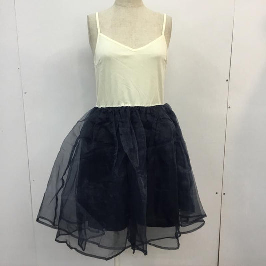 ダズリン dazzlin ワンピース ミニスカート FREE 無地 白 / ホワイト / X 紺 / ネイビー /  レディース USED 古着 中古 10048064