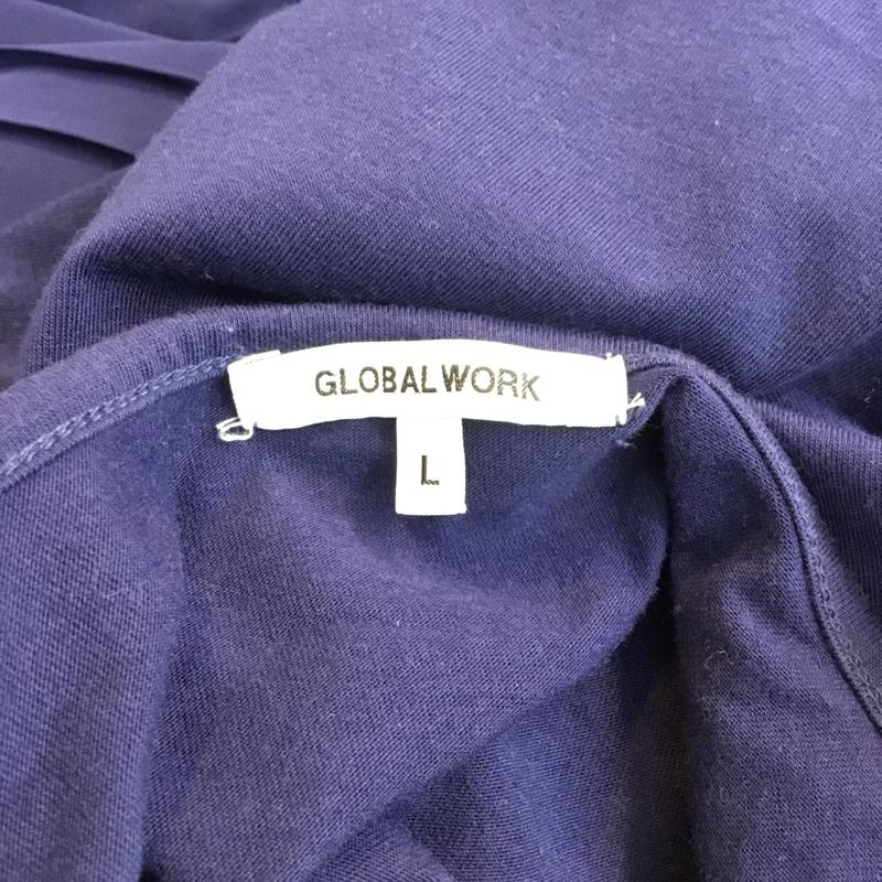 グローバルワーク GLOBAL WORK ワンピース ひざ丈スカート L 無地 紺 / ネイビー /  レディース USED 古着 中古 10048090