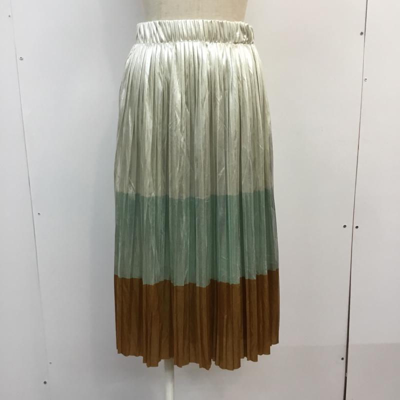 ザラ ZARA TRAFALUC スカート ひざ丈スカート プリーツ メタリック XS 無地 金 / ゴールド / X 薄緑 / ライトグリーン / X 銀 / シルバー /  レディース USED 古着 中古 10048504