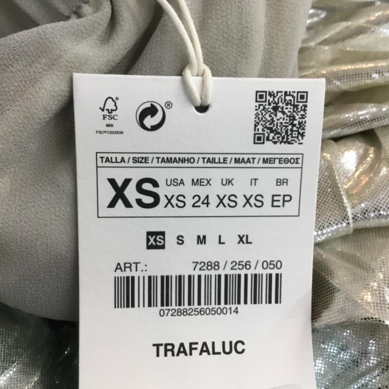 ザラ ZARA TRAFALUC スカート ひざ丈スカート プリーツ メタリック XS 無地 金 / ゴールド / X 薄緑 / ライトグリーン / X 銀 / シルバー /  レディース USED 古着 中古 10048504