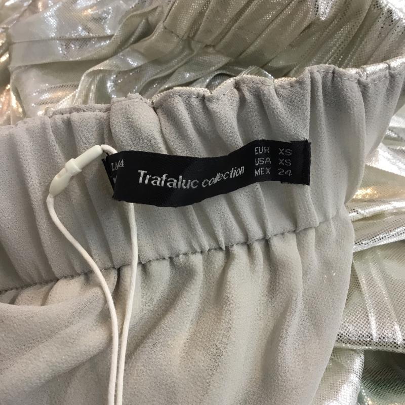 ザラ ZARA TRAFALUC スカート ひざ丈スカート プリーツ メタリック XS 無地 金 / ゴールド / X 薄緑 / ライトグリーン / X 銀 / シルバー /  レディース USED 古着 中古 10048504