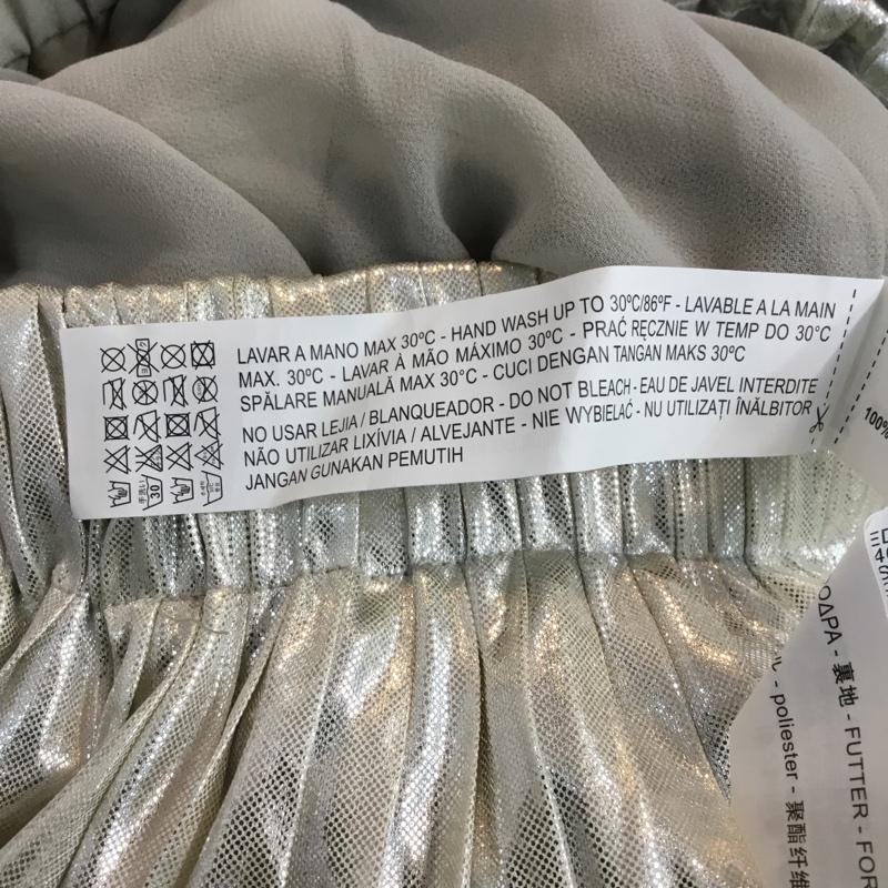 ザラ ZARA TRAFALUC スカート ひざ丈スカート プリーツ メタリック XS 無地 金 / ゴールド / X 薄緑 / ライトグリーン / X 銀 / シルバー /  レディース USED 古着 中古 10048504