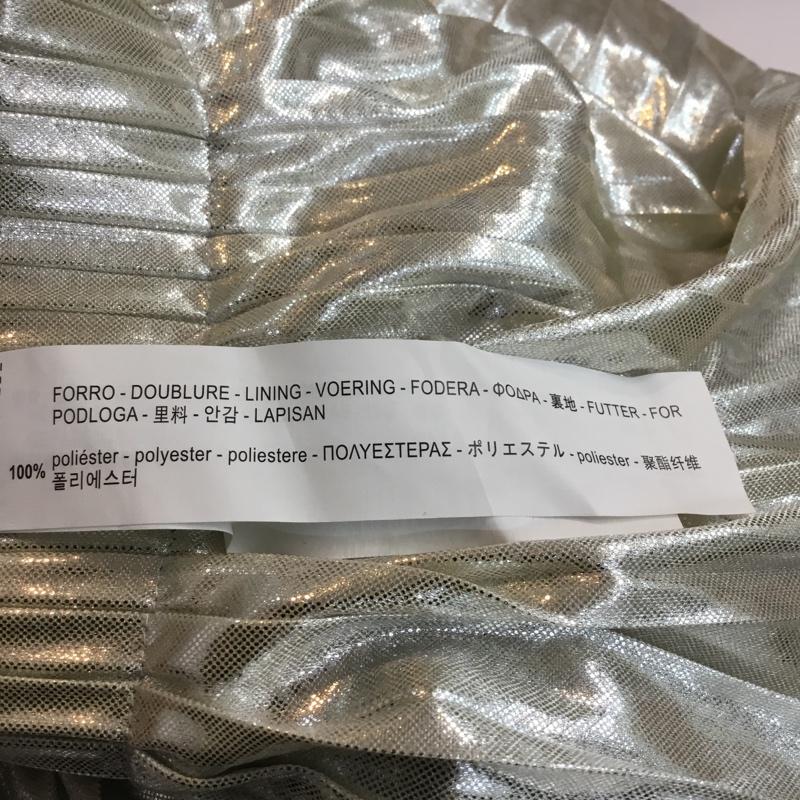 ザラ ZARA TRAFALUC スカート ひざ丈スカート プリーツ メタリック XS 無地 金 / ゴールド / X 薄緑 / ライトグリーン / X 銀 / シルバー /  レディース USED 古着 中古 10048504