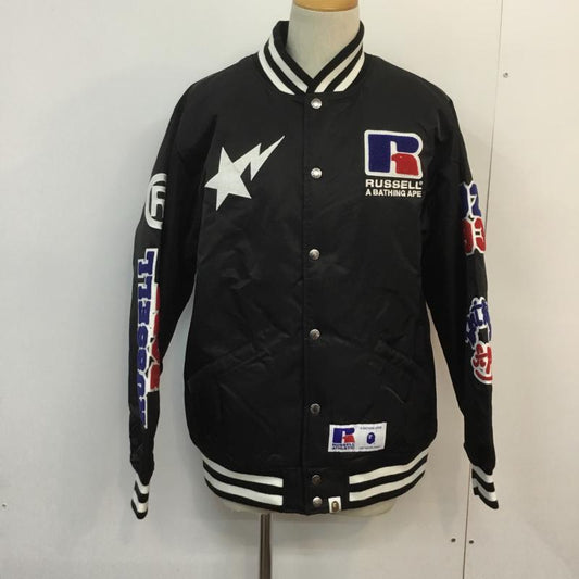 アベイシングエイプ A BATHING APE ジャケット、上着 ジャンパー、ブルゾン Russell 'College Varsity L 無地 黒 / ブラック /  メンズ USED 古着 中古 10048623