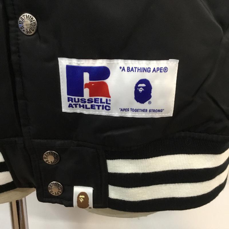 アベイシングエイプ A BATHING APE ジャケット、上着 ジャンパー、ブルゾン Russell 'College Varsity L 無地 黒 / ブラック /  メンズ USED 古着 中古 10048623