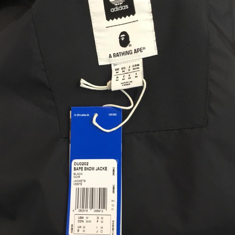 アベイシングエイプ A BATHING APE ジャケット、上着 ジャンパー、ブルゾン DU0202 SNOW JACKET adidas 無地 X ロゴ、文字 黒 / ブラック /  メンズ USED 古着 中古 10048648