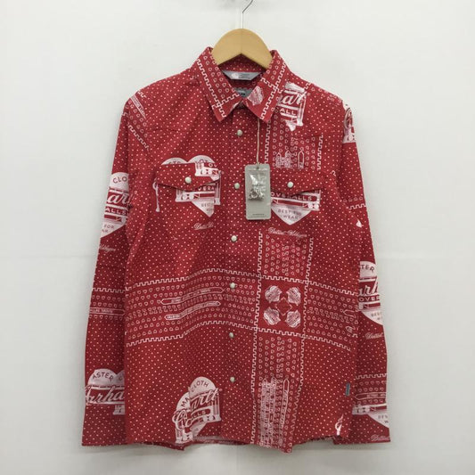 カーハート ダブリューアイピー Carhartt WIP シャツ、ブラウス 長袖 × Slam jam 25周年 S 総柄 赤 / レッド /  メンズ USED 古着 中古 10048800