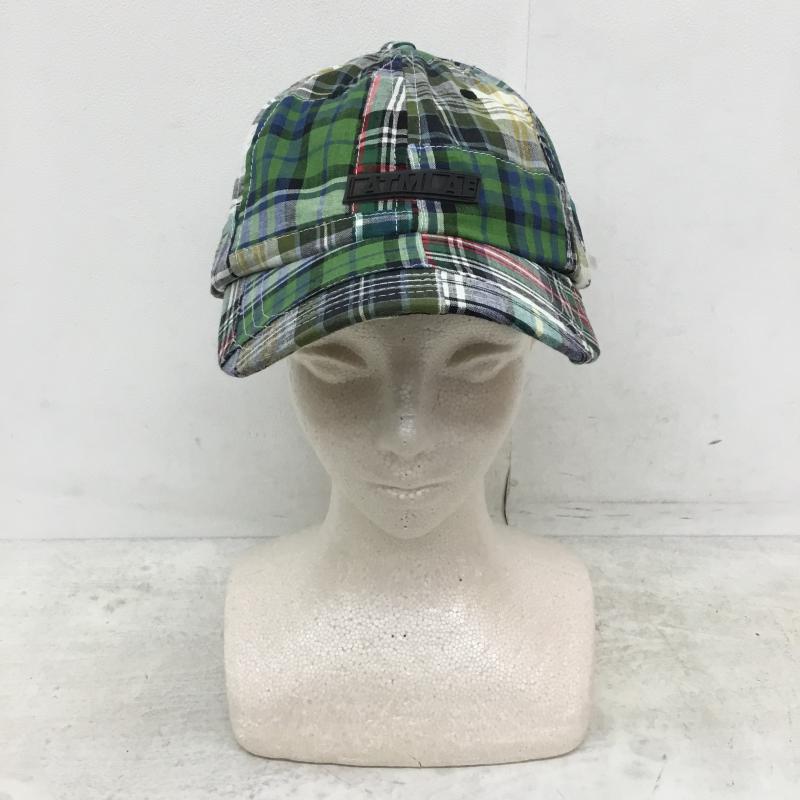 アトモスラボ ATMOS LAB 帽子 キャップ PATCHWORK 6 PANEL CAP al19s-hg04 FREE チェック 緑 / グリーン /  メンズ USED 古着 中古 10049040