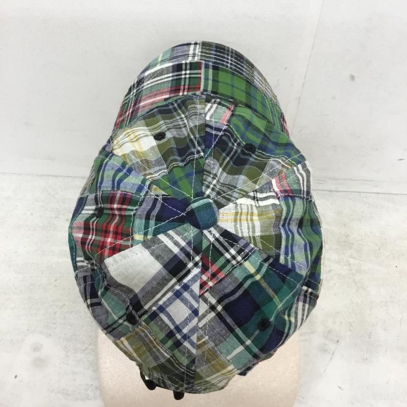 アトモスラボ ATMOS LAB 帽子 キャップ PATCHWORK 6 PANEL CAP al19s-hg04 FREE チェック 緑 / グリーン /  メンズ USED 古着 中古 10049040