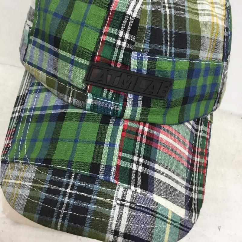 アトモスラボ ATMOS LAB 帽子 キャップ PATCHWORK 6 PANEL CAP al19s-hg04 FREE チェック 緑 / グリーン /  メンズ USED 古着 中古 10049040