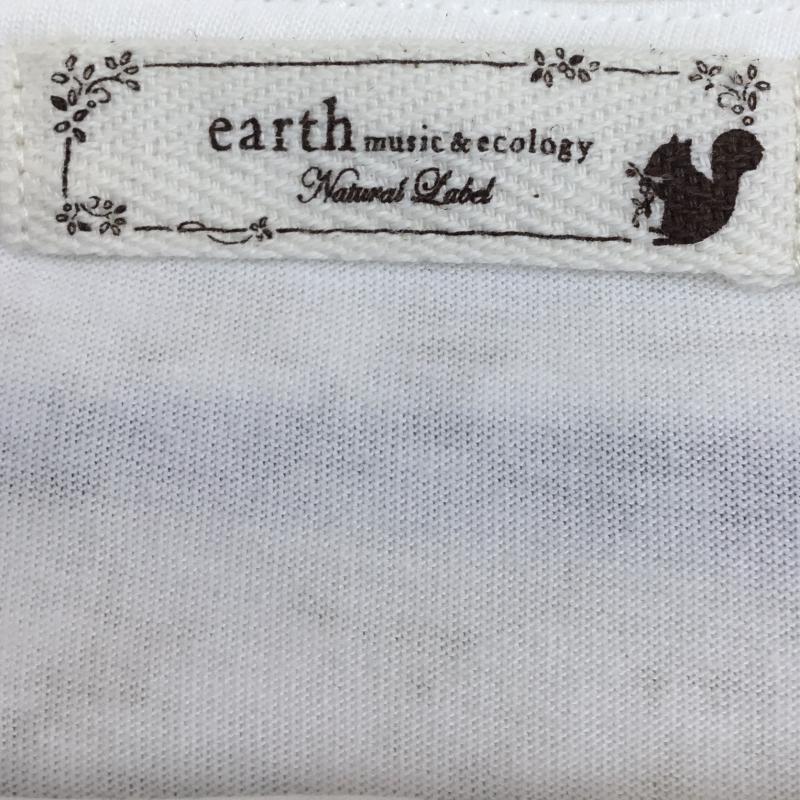 アースミュージックアンドエコロジー earth music&ecology ワンピース ひざ丈スカート レースワンピース FREE ボーダー柄 白 / ホワイト / X 紺 / ネイビー /  レディース USED 古着 中古 10049079