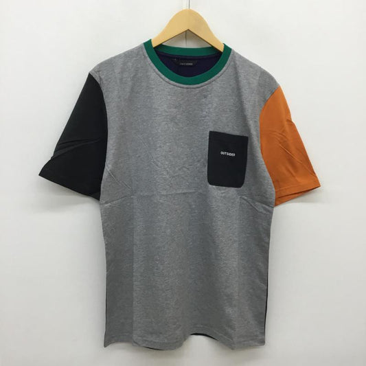 バンドオブアウトサイダーズ Band of Outsiders Tシャツ 半袖 クレイジーパターンTEE L ロゴ、文字 灰 / グレー / X 橙 / オレンジ / X 緑 / グリーン / X 紺 / ネイビー /  メンズ USED 古着 中古 10049113