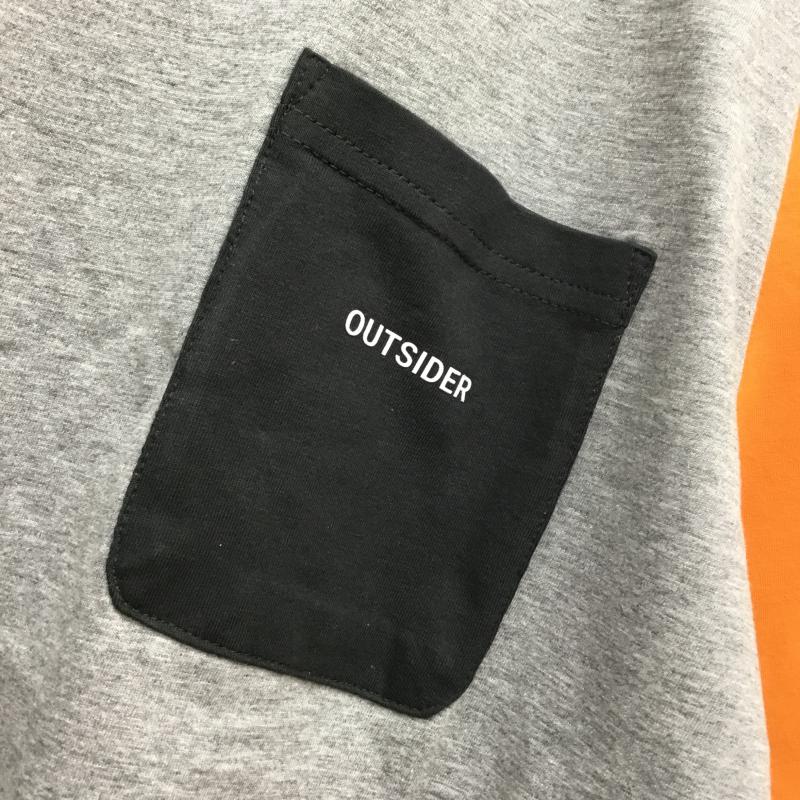 バンドオブアウトサイダーズ Band of Outsiders Tシャツ 半袖 クレイジーパターンTEE L ロゴ、文字 灰 / グレー / X 橙 / オレンジ / X 緑 / グリーン / X 紺 / ネイビー /  メンズ USED 古着 中古 10049113