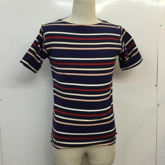 ビューティアンドユース BEAUTY&YOUTH Tシャツ 半袖 マルチボーダー ボートネック S ボーダー柄 紺 / ネイビー / X 白 / ホワイト / X 青 / ブルー / X 赤 / レッド / X 桃 / ピンク /  レディース USED 古着 中古 10049147