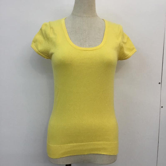 アプワイザー・リッシェ Apuweiser-riche カットソー 半袖 クルーネック フレンチスリーブ 2 無地 黄 / イエロー /  レディース USED 古着 中古 10049158
