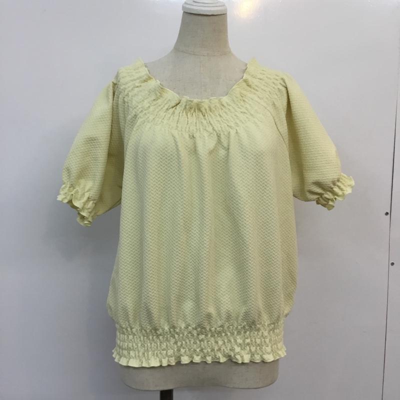 ヘザー Heather カットソー 半袖 シャーリング ギャザー オフショルダー 2WAY FREE  黄 / イエロー /  レディース USED 古着 中古 10049179