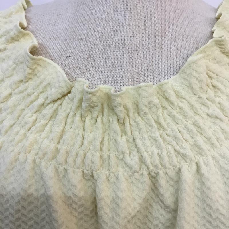 ヘザー Heather カットソー 半袖 シャーリング ギャザー オフショルダー 2WAY FREE  黄 / イエロー /  レディース USED 古着 中古 10049179